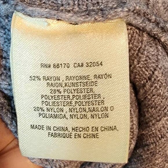 Anthropologie Moth Fireside Grey Ribbed Turtleneck Sweater Small - Picture 6 of 12